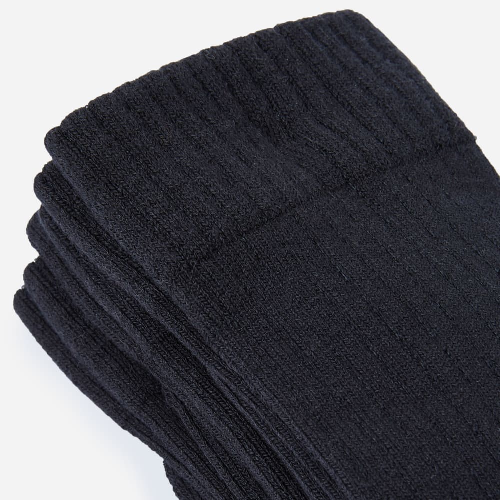 The Organic Cotton Ribbed Crew Sock 3-Pack | Black