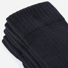 The Organic Cotton Ribbed Crew Sock 3-Pack | Black