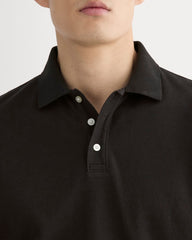 The Long-Sleeve Pique Polo | Black