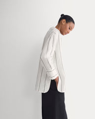 Popover Shirt in Linen | Gardenia/Meteorite