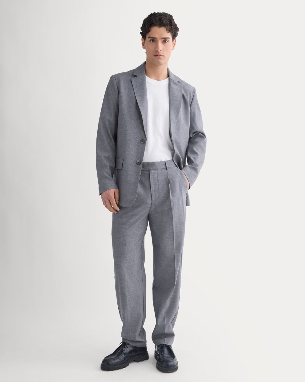 Tropical Wool Blazer | Heathered Grey