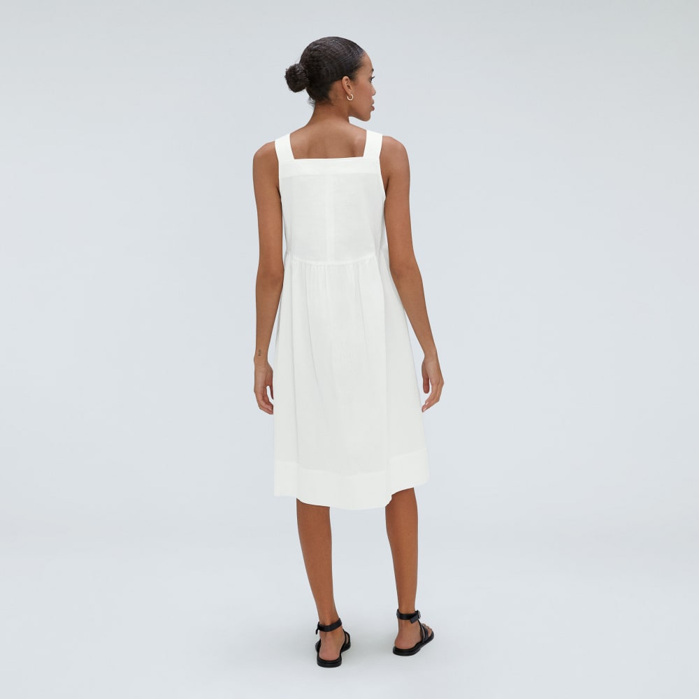 The Seersucker Midi Dress | White
