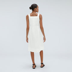 The Seersucker Midi Dress | White