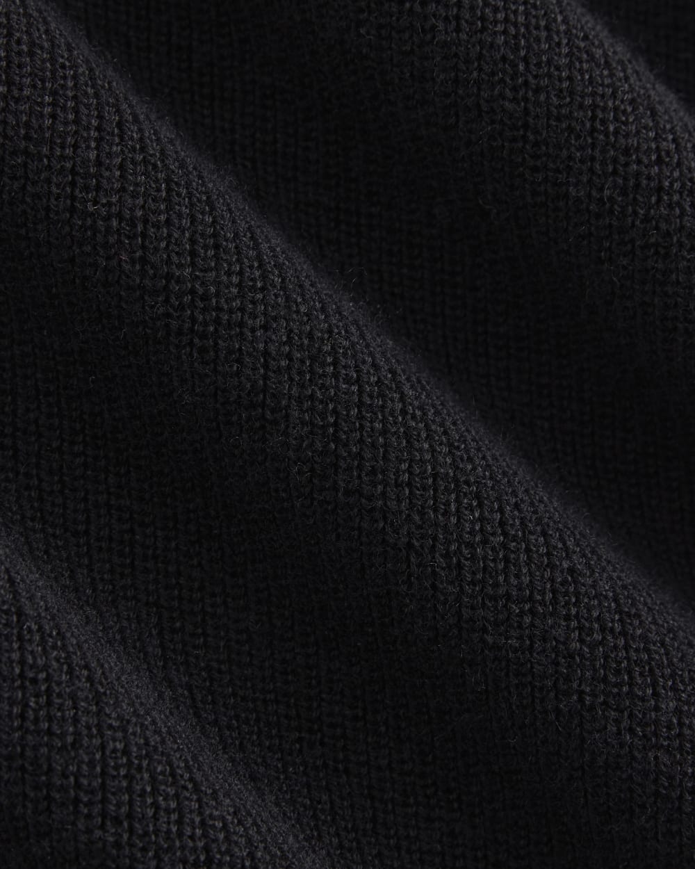 Relaxed V-Neck Midi Sweater Dress in Cotton Merino | Black