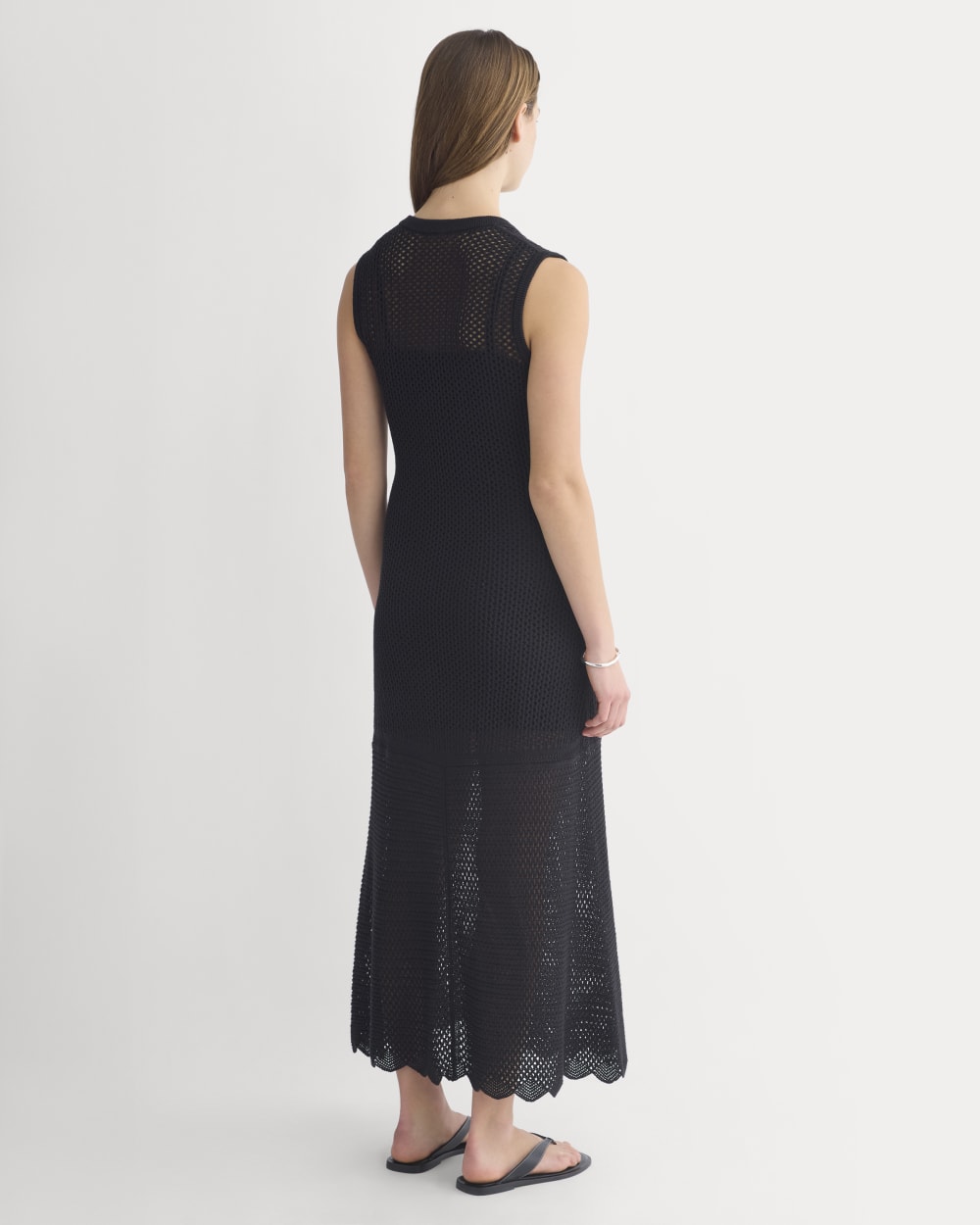 Lace Knit Maxi Sweater Dress | Black