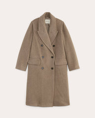 The Double-Breasted Coat in Wool | Heather Taupe