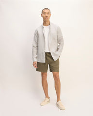 The Classic Shirt in Linen | Stone / White