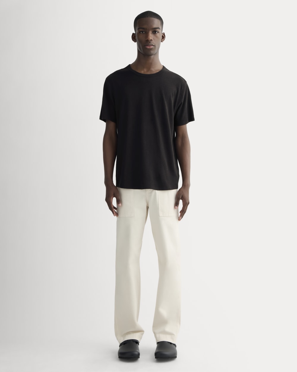 The Cotton Linen Tee | Black