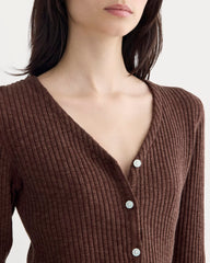 The Cozy Rib Cardigan | Dark Mahogany