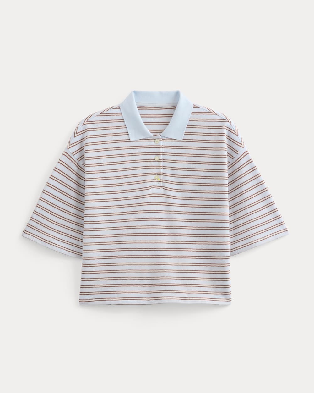 Pique Boxy Polo | Skywriting/Henna/Gardenia