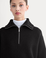The Half-Zip Sweater in Luxe Merino | Black