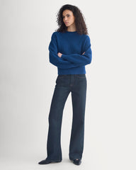 Cropped Ribbed Crew in Everyday Cotton | Estate Blue