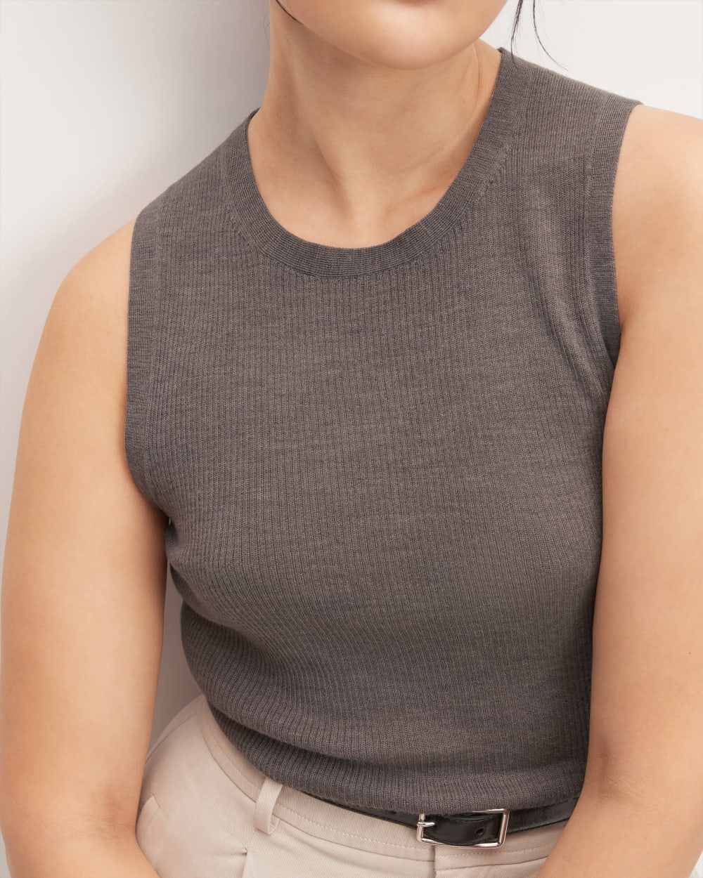 The Tank in Ultrasoft Merino | Heather Cocoa