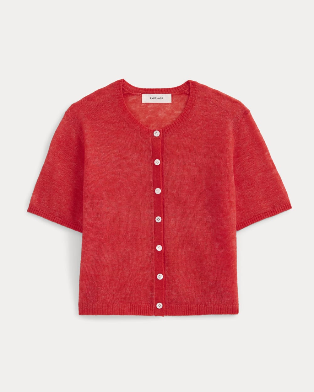 The Air Alpaca™ Short-Sleeve Cardigan | Fiery Red