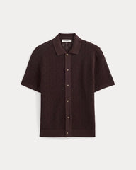 Open-Knit Resort Shirt | Coffee Bean