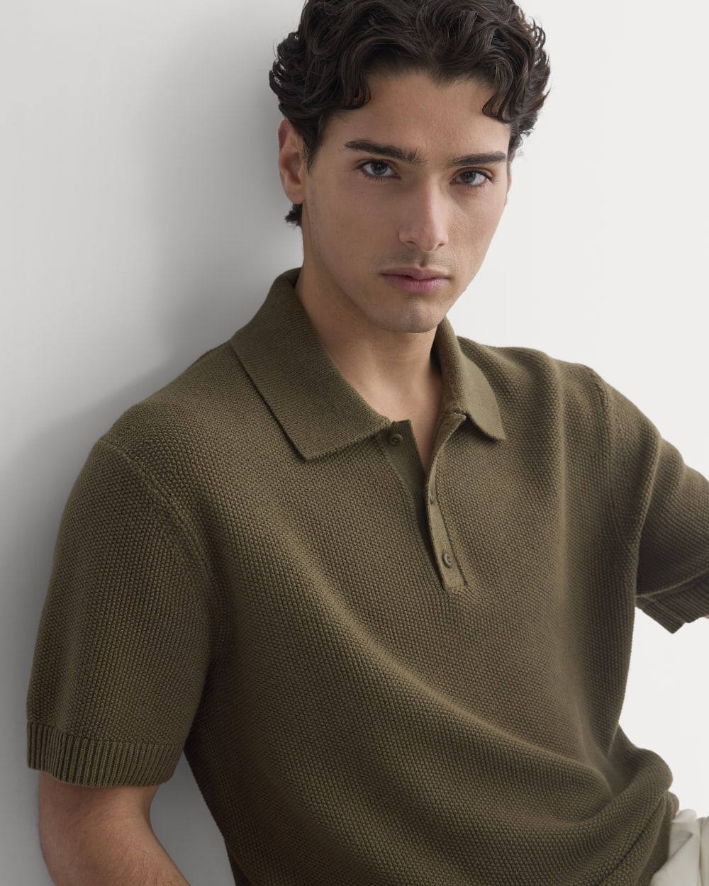 Seed Stitch Polo | Beech