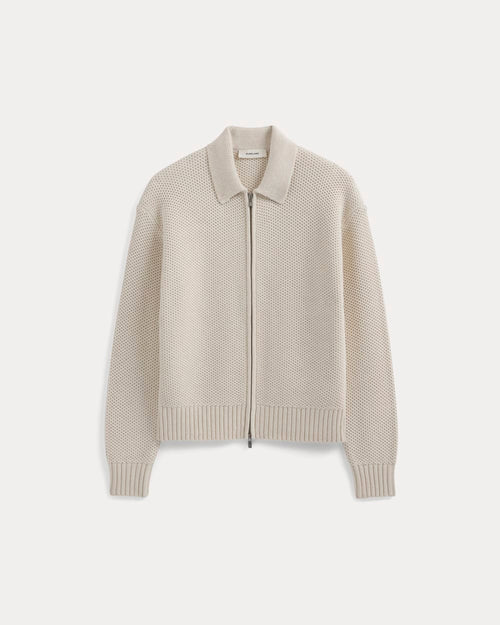 Honeycomb Sweater Jacket | Heathered Oat