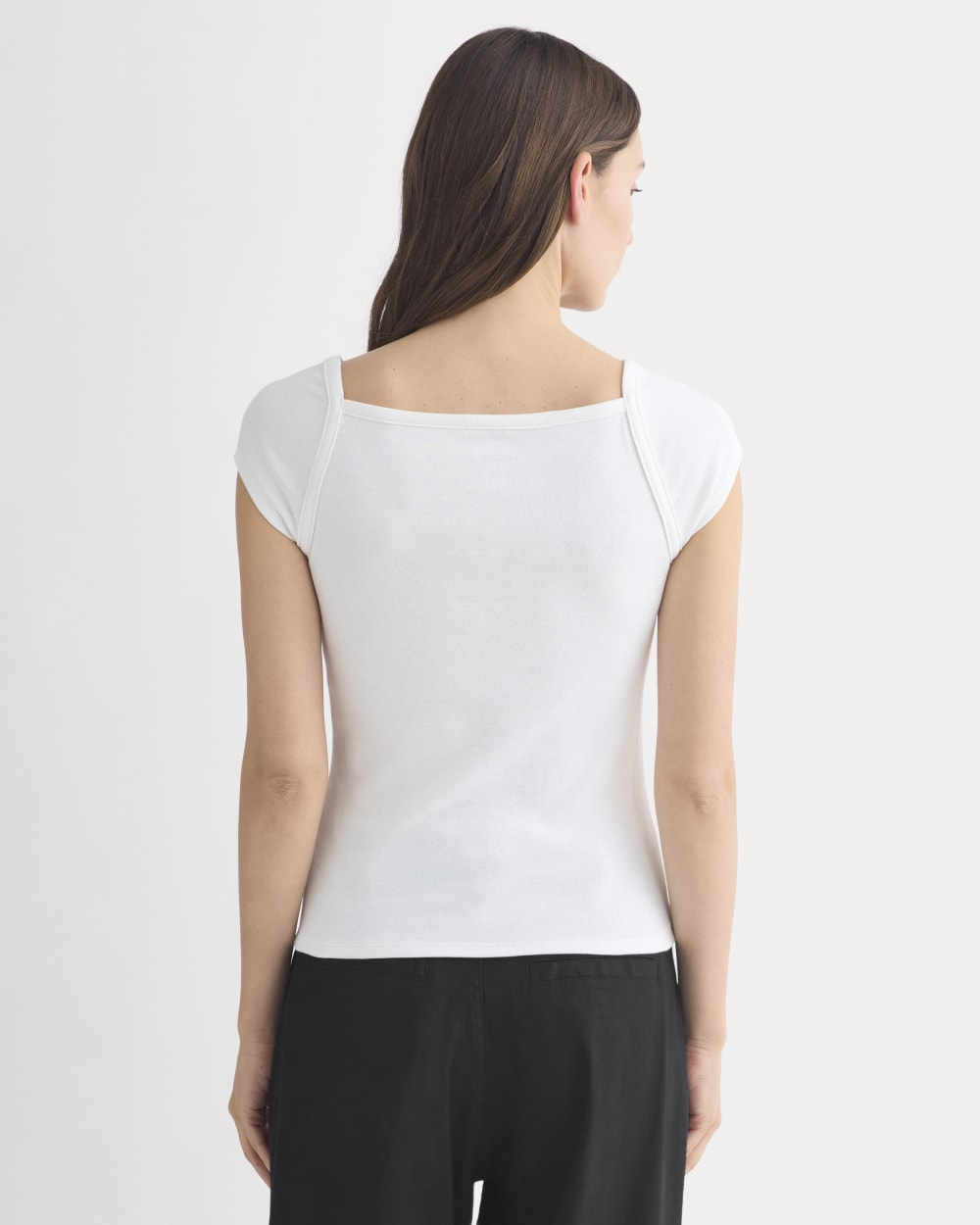 RetroSoft Cotton Square-Neck Tee | Bone
