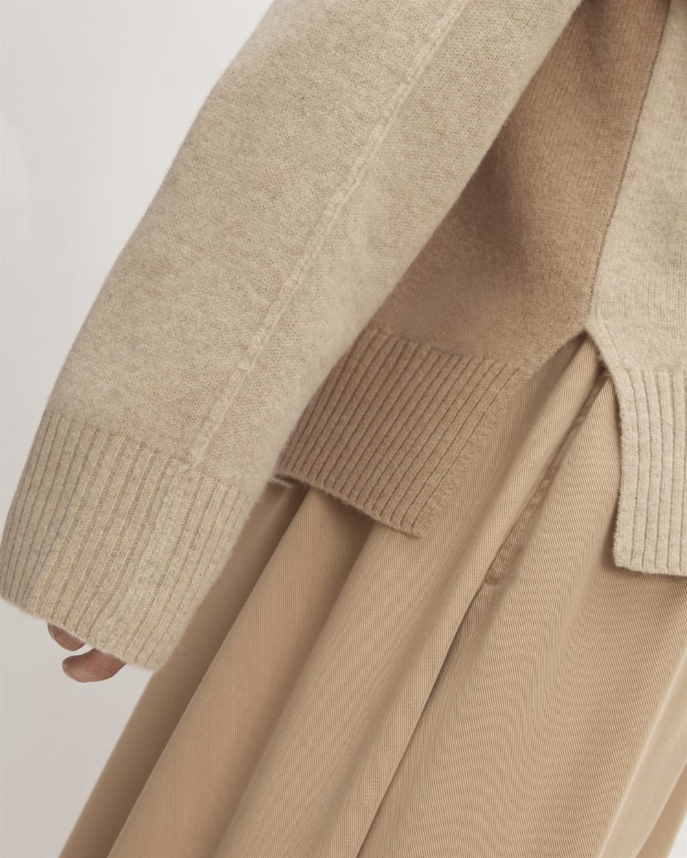 The Good Merino Wool Crewneck Sweater | Light Camel / Dark Oat