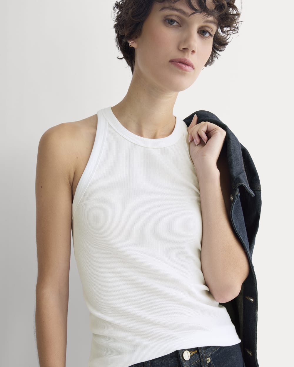 Luxe Rib Racerback Tank | White