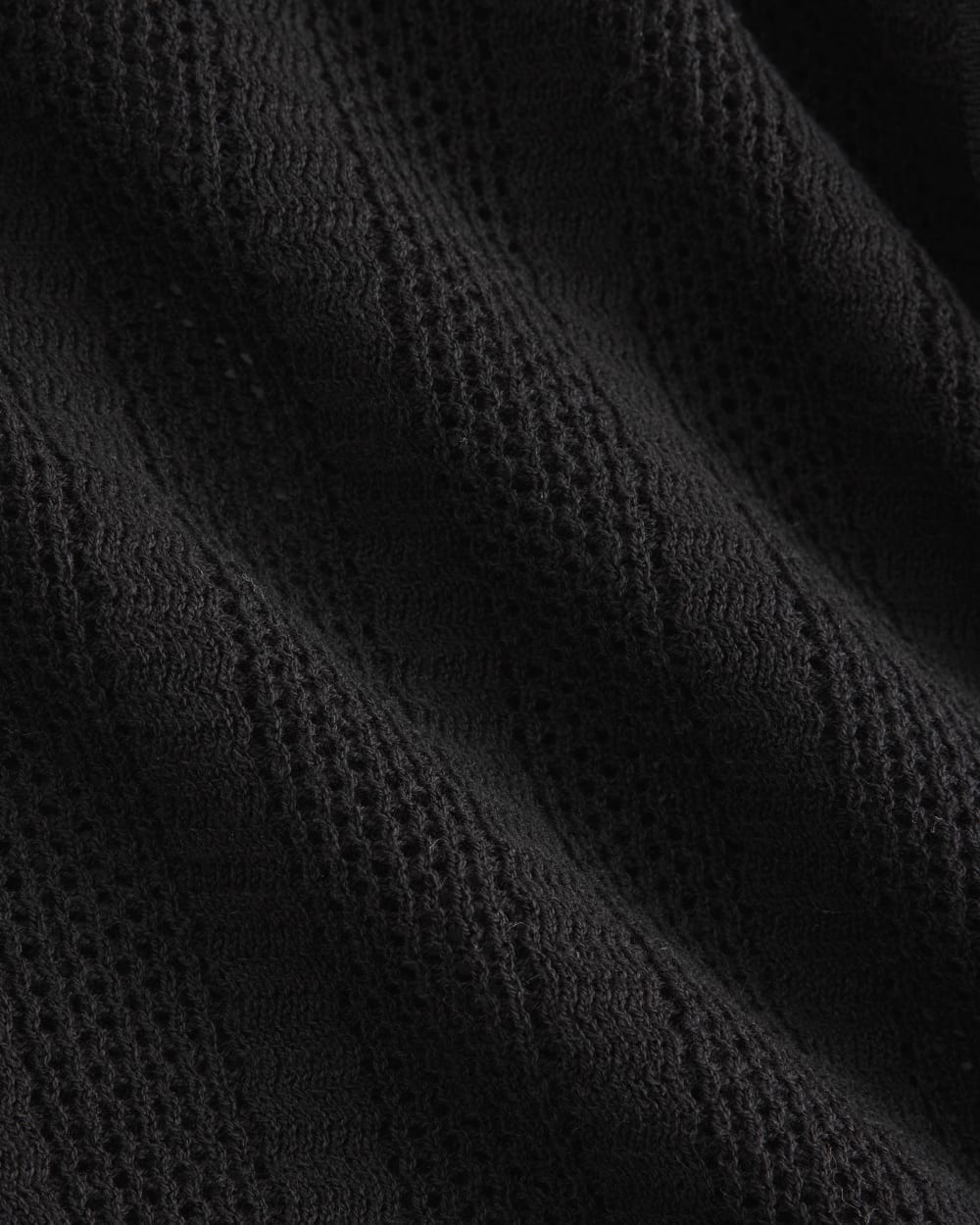 Textured Knit Resort Shirt | Black