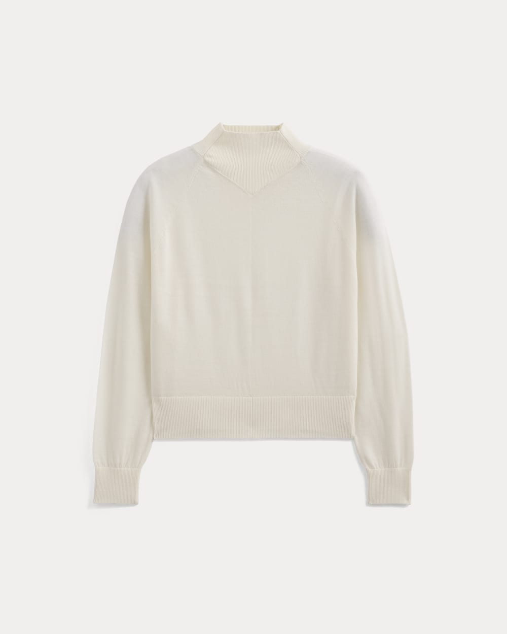 Mockneck Sweater In Ultrafine Merino | Bone