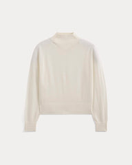 Mockneck Sweater In Ultrafine Merino | Bone