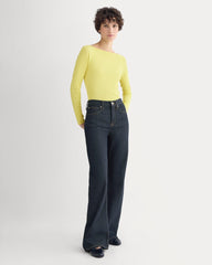 Luxe Rib Boatneck Top | Celandine