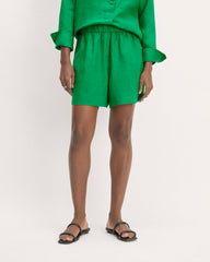 The Linen Easy Short | Grass Green