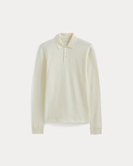 The Long-Sleeve Pique Polo | Bone