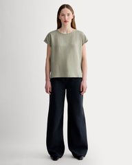 The Muscle Top in Linen | Sage Green