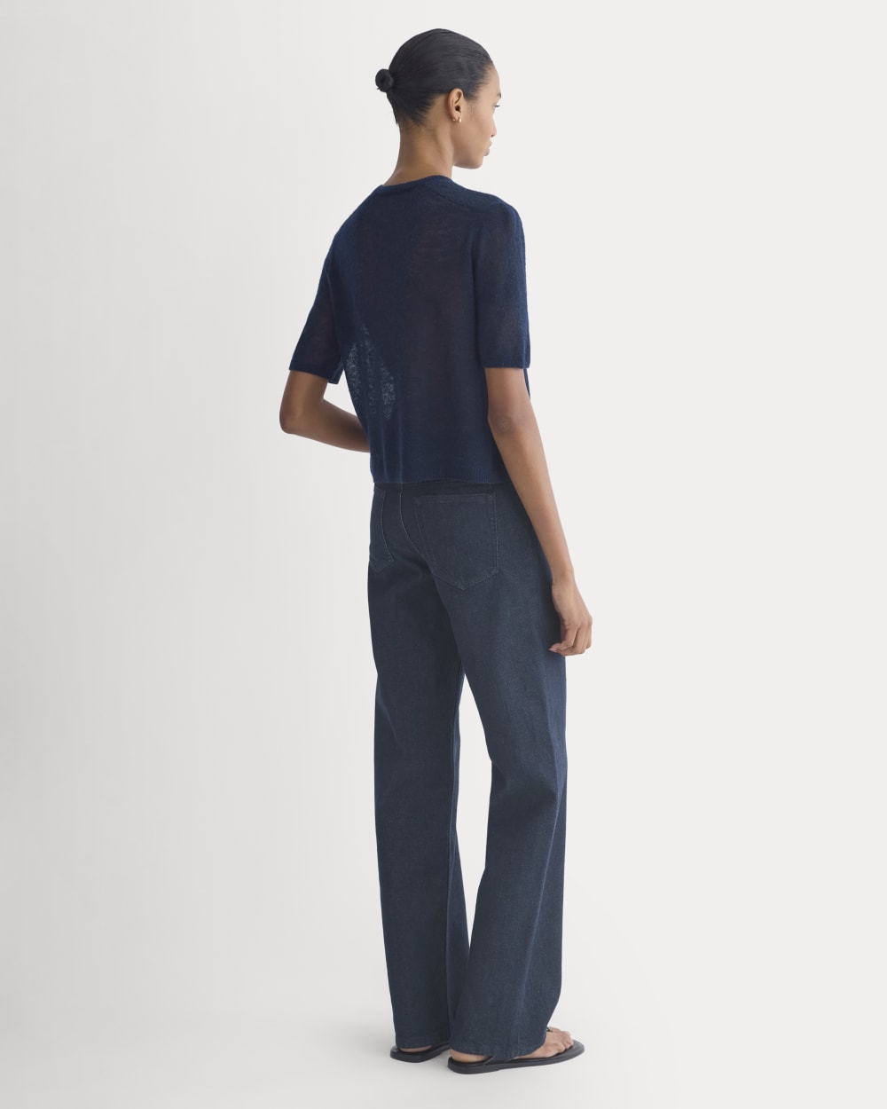 The Air Alpaca™ Short-Sleeve Cardigan | Navy