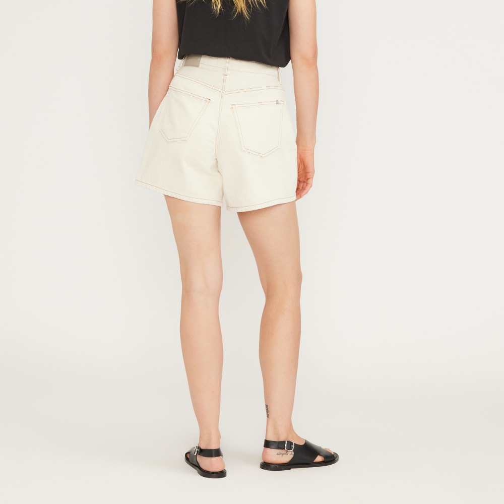 The A-Line Denim Short | Ecru