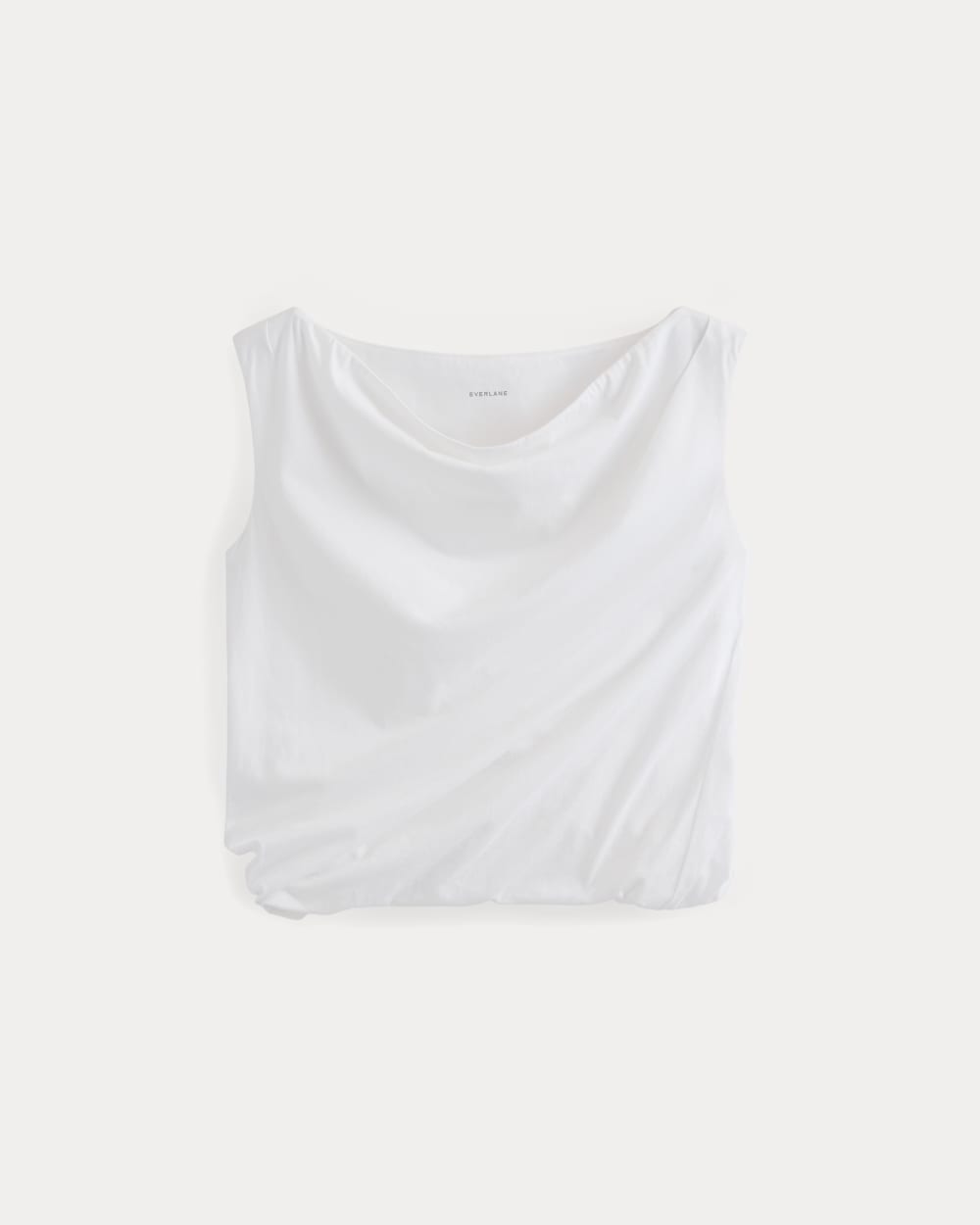 Boatneck Twisted Top in Essential Cotton | White