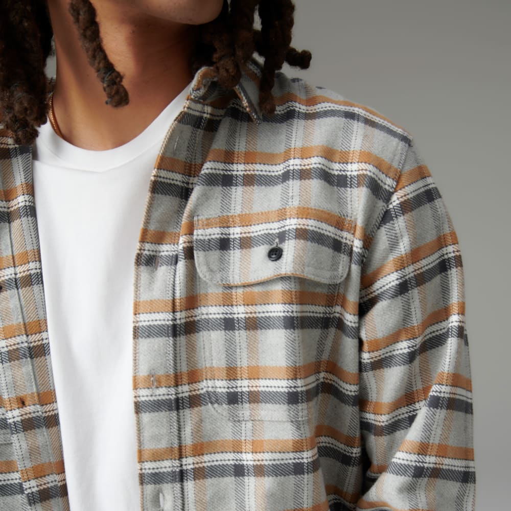 The Heavyweight Overshirt | Uniform | Tobacco Brown / Heather Grey Plaid