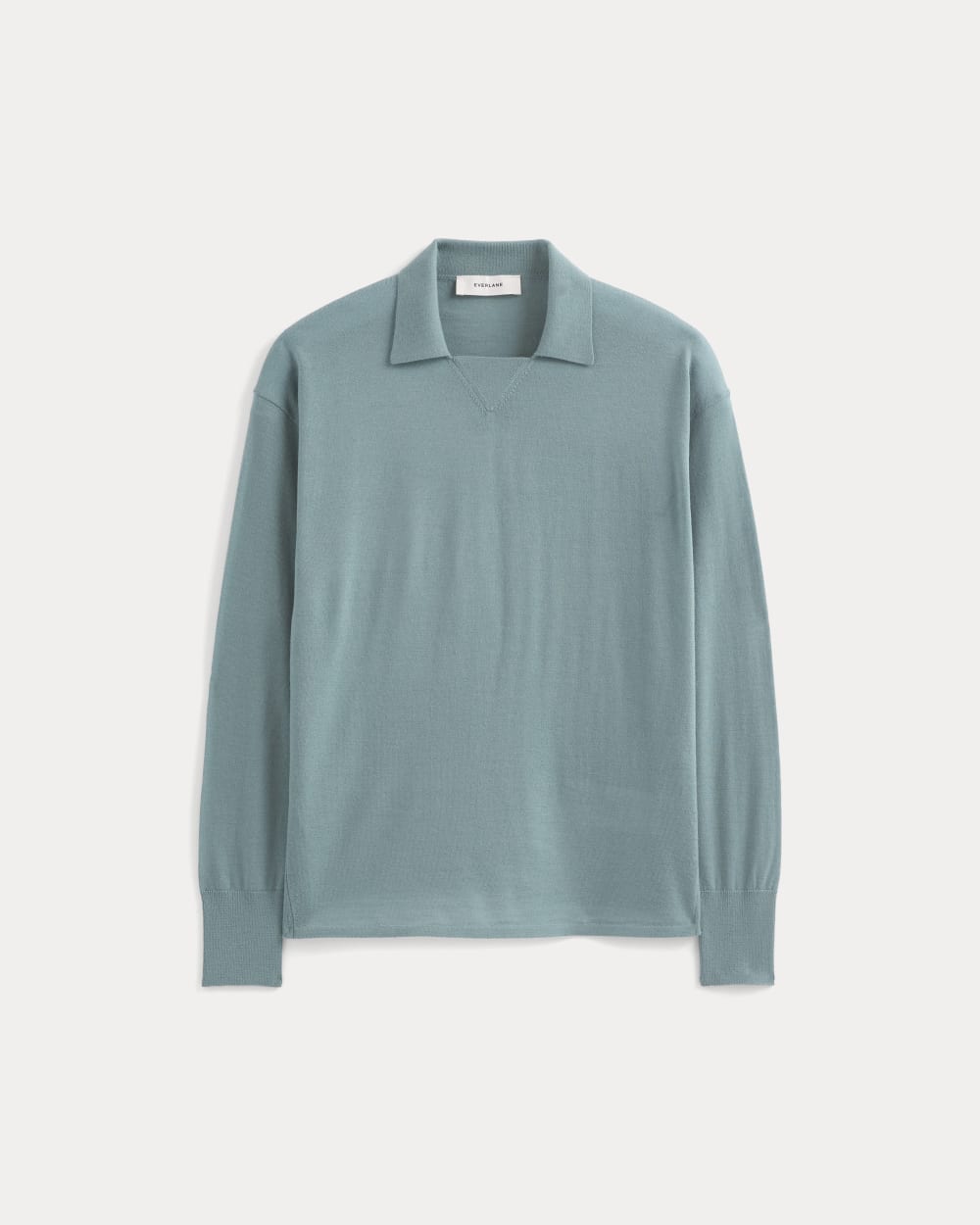 Oversized Polo in Ultrafine Merino | Gray Mist
