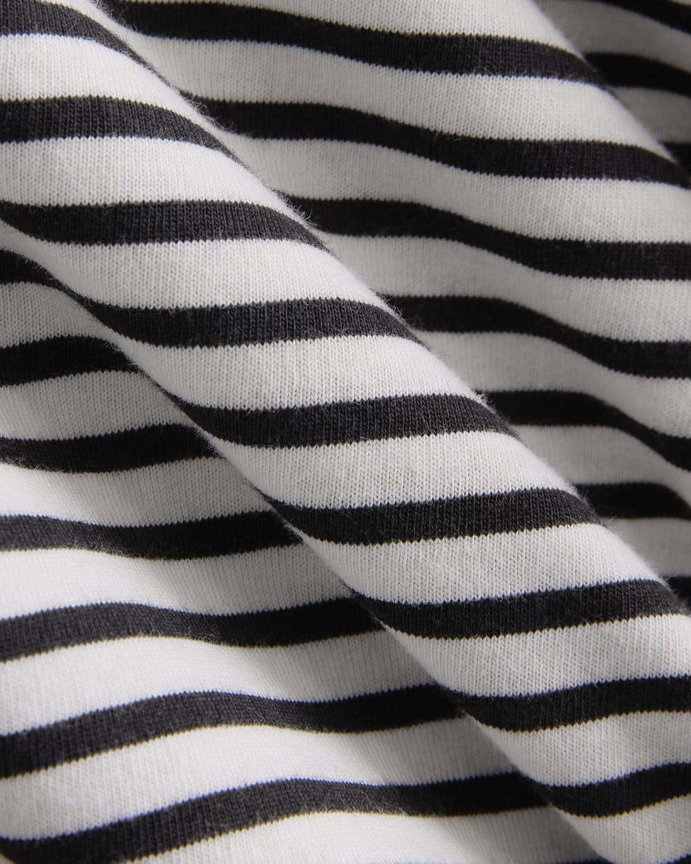 The Slim Crew in Essential Cotton | Bone / Pirate Black Stripe