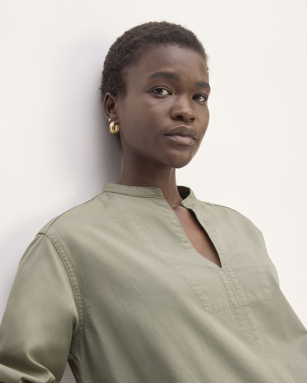 The Long-Sleeve Utility Mini Dress | Sage Green