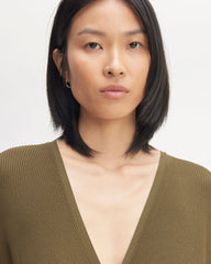 The Ribbed Wrap Midi Dress | Beech