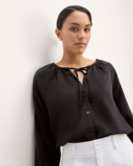 The Gathered Shirt in Butterlite | Black