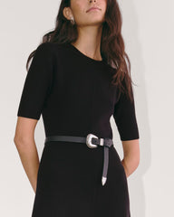 The Ribbed Sweater Dress | Black