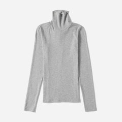 The Luxe Micro-Rib Turtleneck |  Heathered Grey