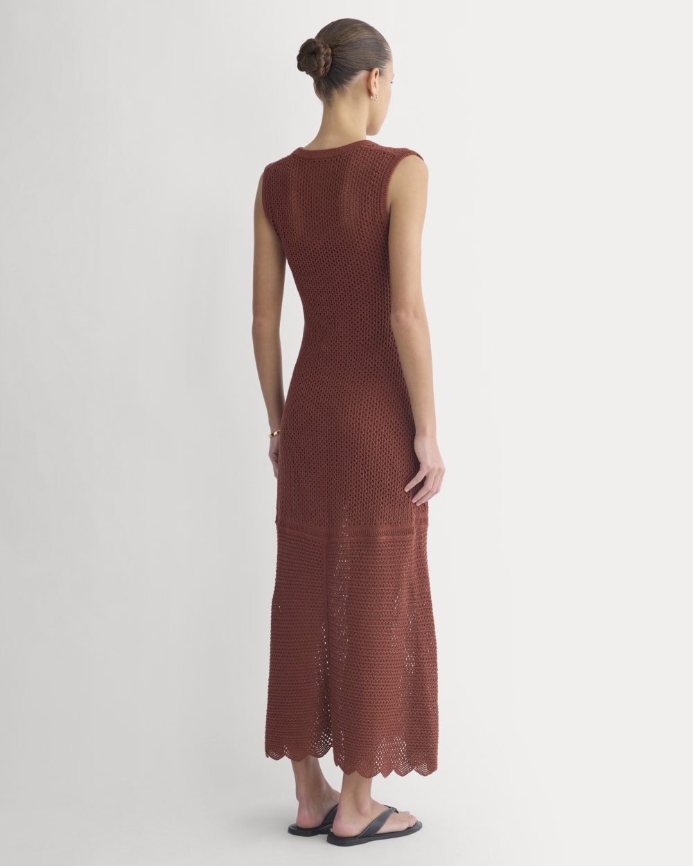 Lace Knit Maxi Sweater Dress | Henna Red