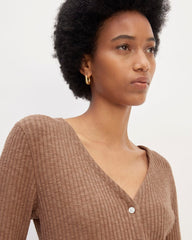 The Cozy Rib Cardigan | Carob Brown