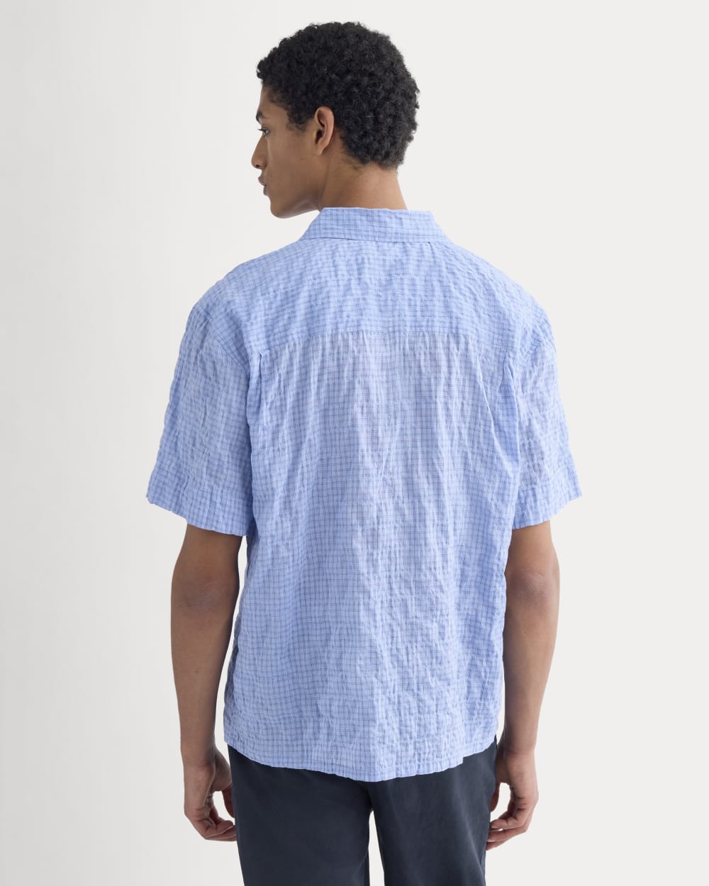 Textured Voile Resort Shirt | Open Air Plaid