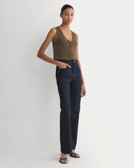 Button-Front Tank in Tape Yarn | Beech