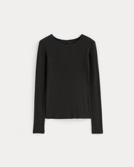 The Luxe Rib Long-Sleeve Crew | Black