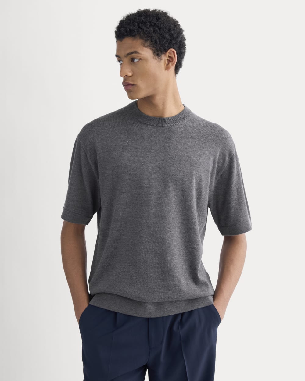 Ultrasoft Sweater Tee | Heather Mid Charcoal