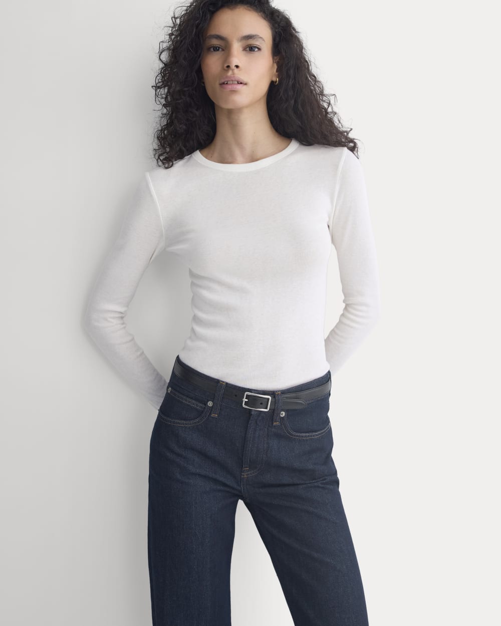 Tissue Long-Sleeve Crew | Bone