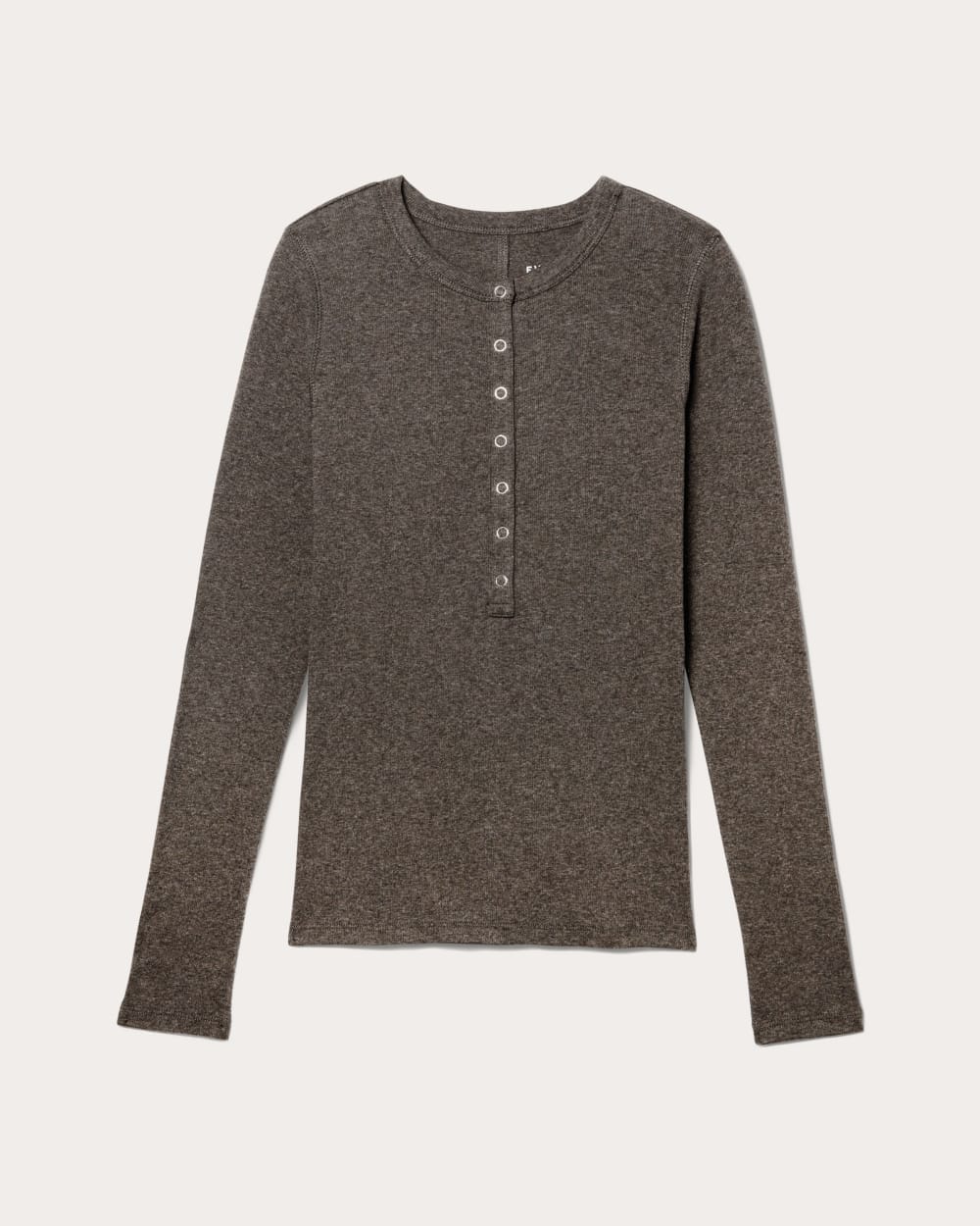 The Luxe Rib Henley | Heathered Fatigue